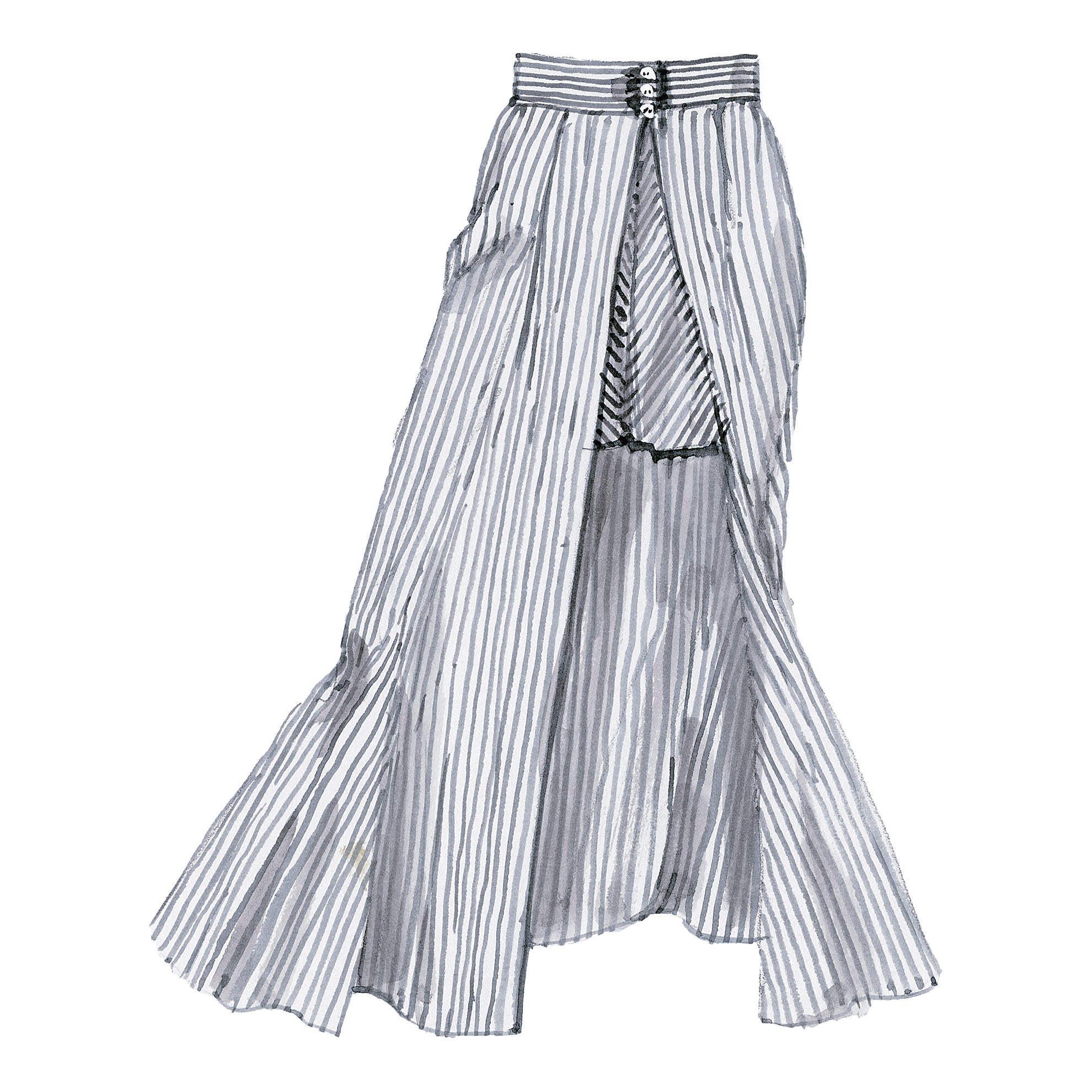 White Blue Stripe
