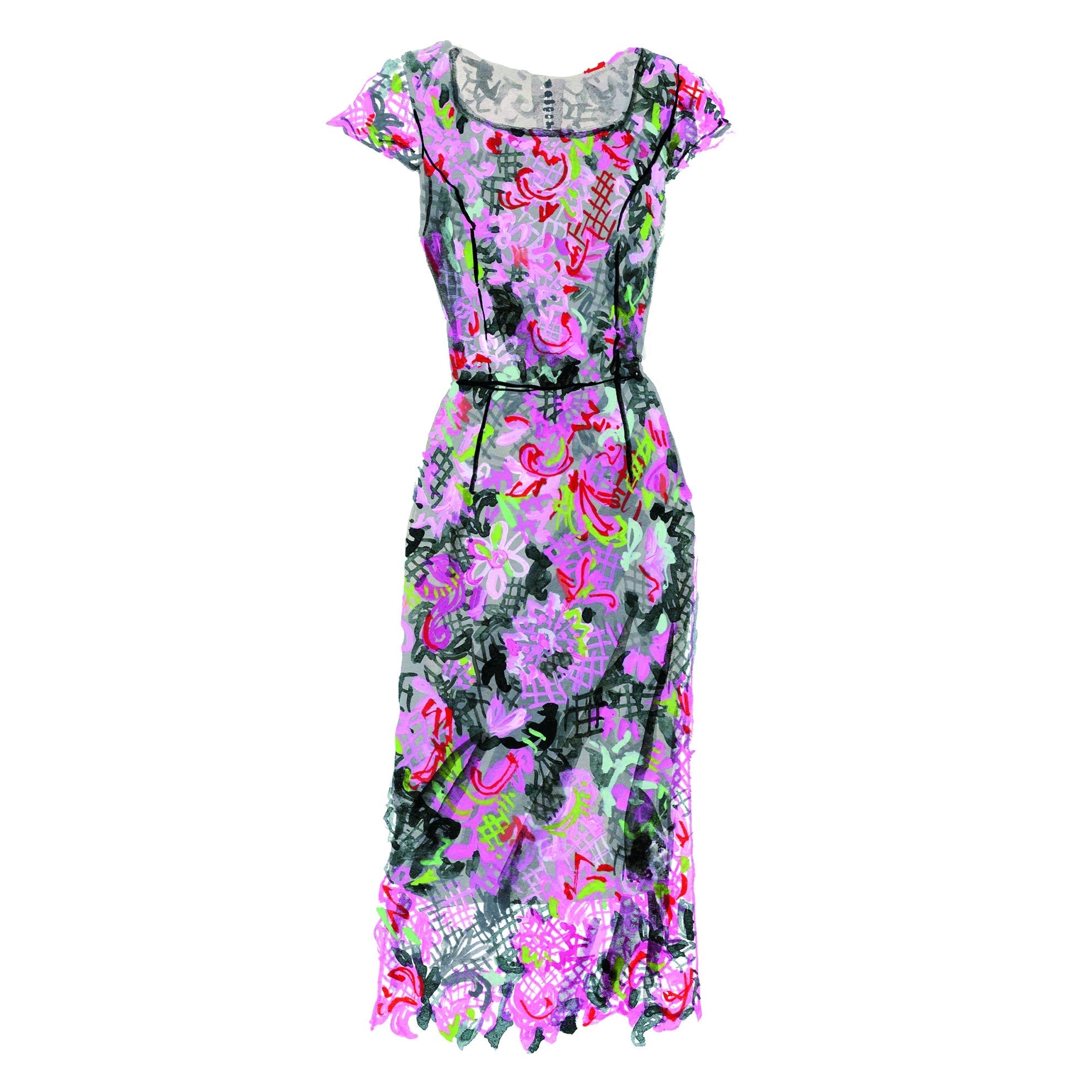 Pink Grey Floral