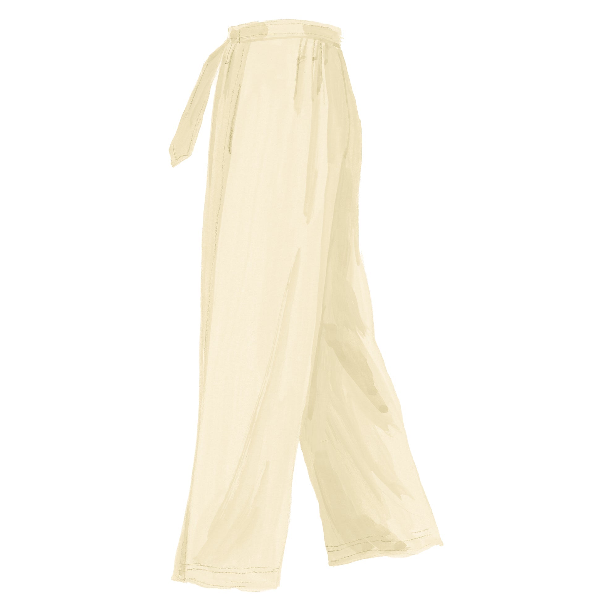 Fabrizio’s 40’s Tie Belt Wide Legged PantCream