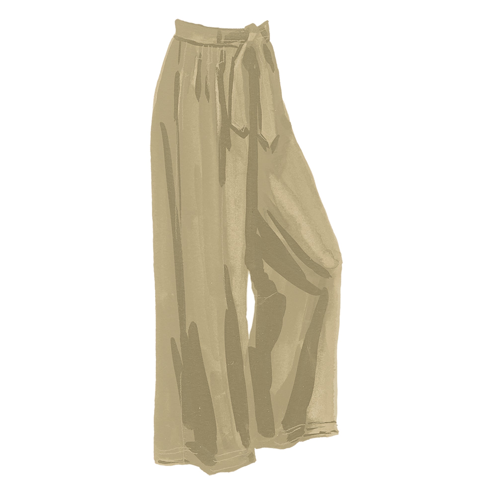 Fabrizio’s 40’s Tie Belt Wide Legged PantGolden Camel