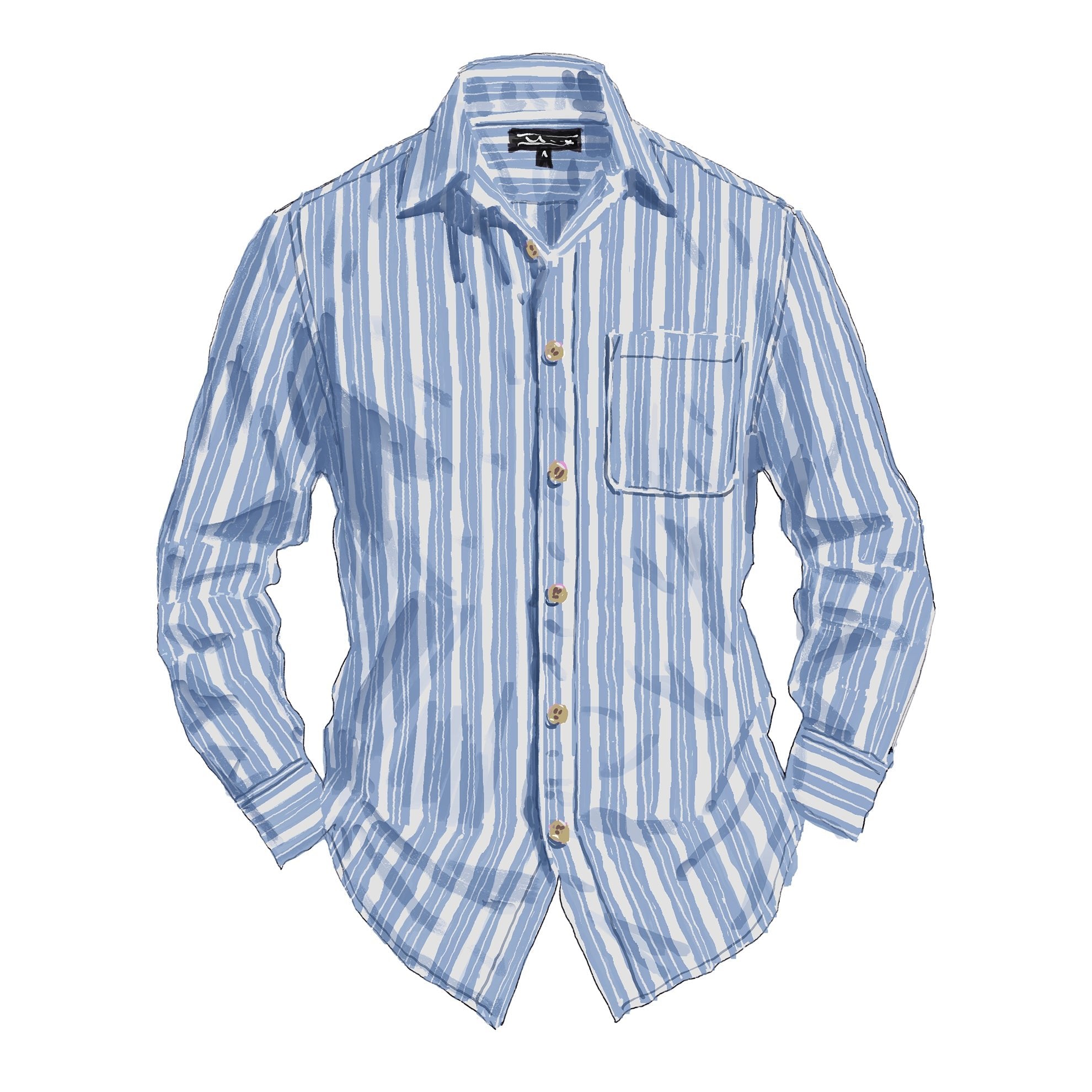 Free Agent Basketweave Pinstripe ShirtLight Blue