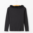 Fur Collar Knit TopBlack