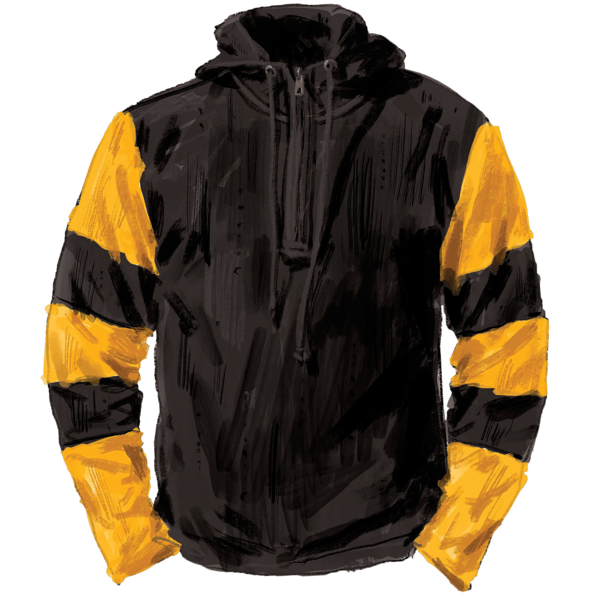 Hooded Football ShirtBlack Gold