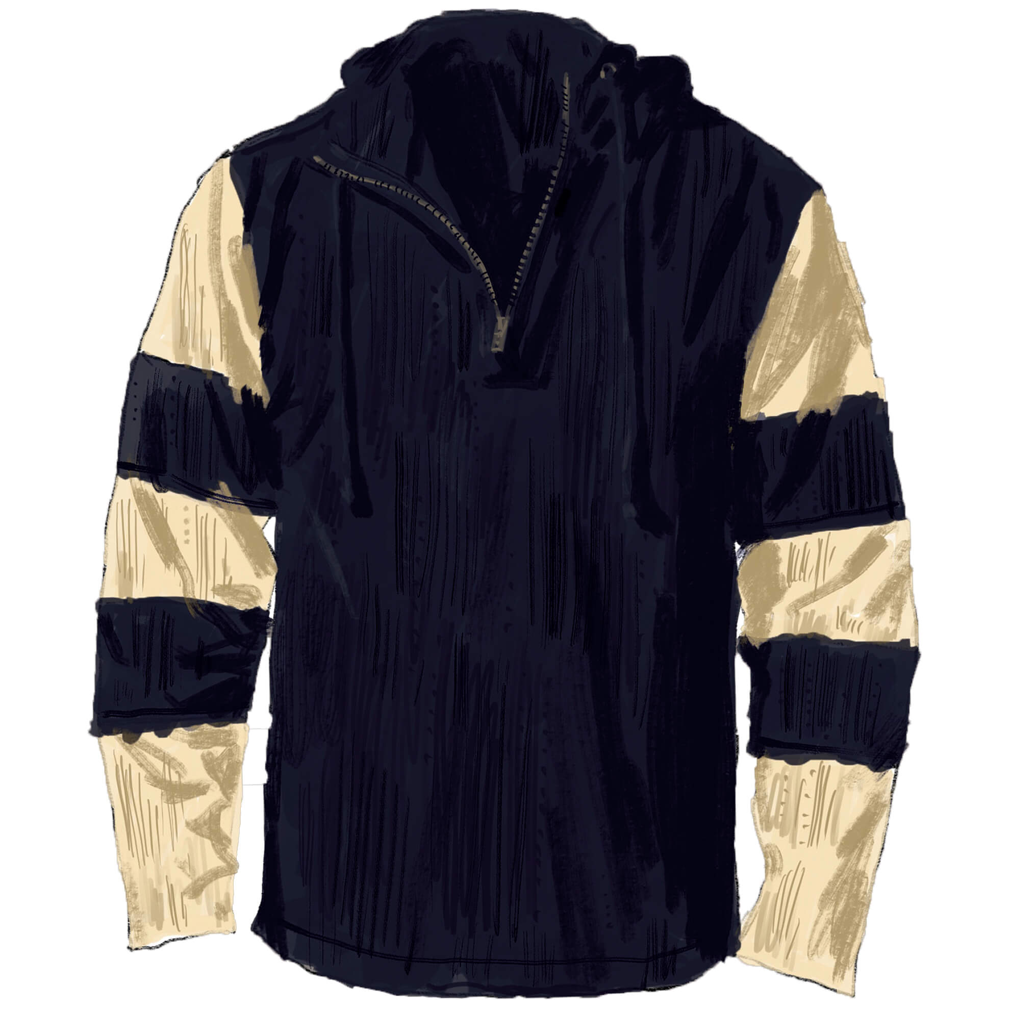 Hooded Football ShirtNavy White