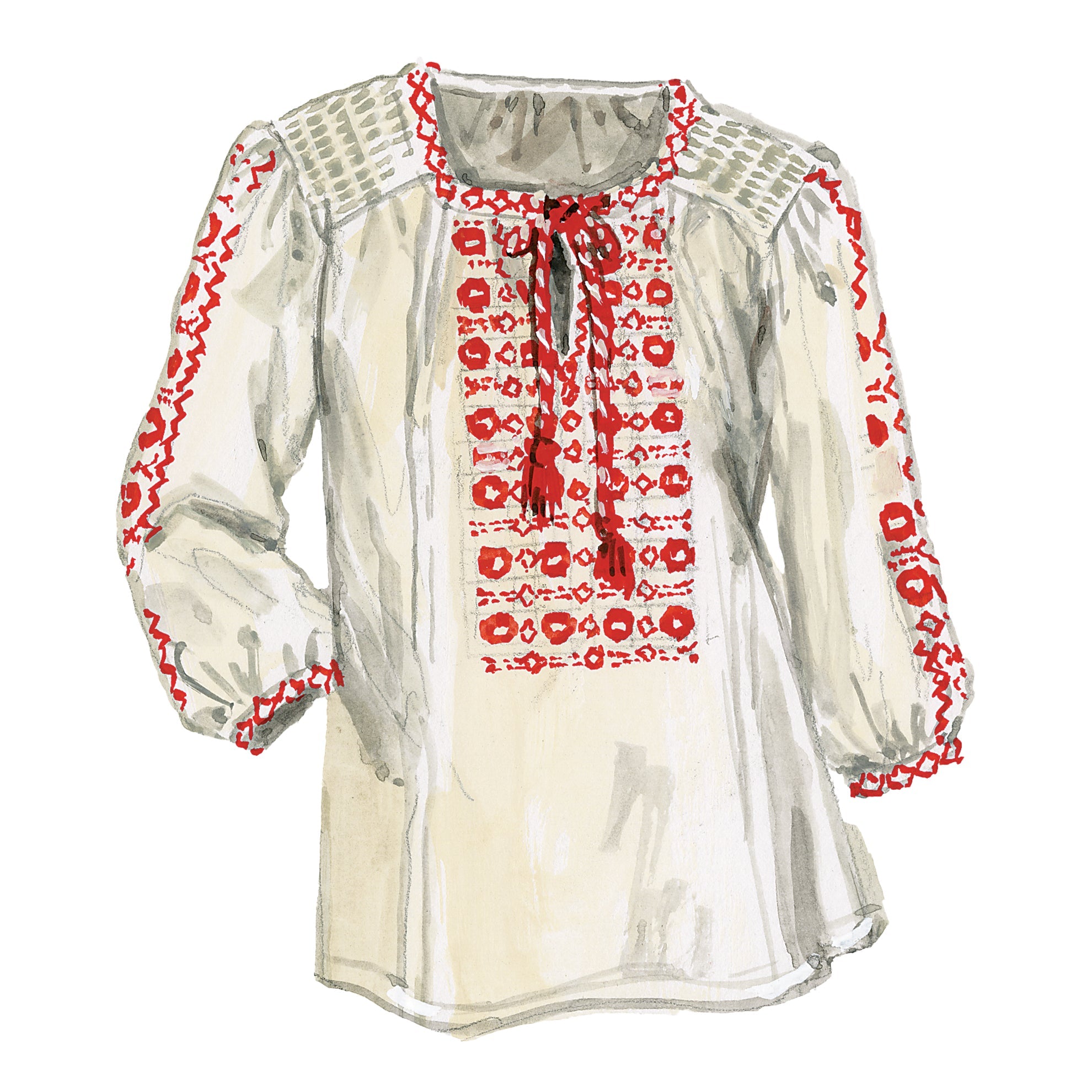 Ilica Street Embroidered BlouseWhite