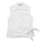 Lana's Tie - Front Linen BlouseIvory