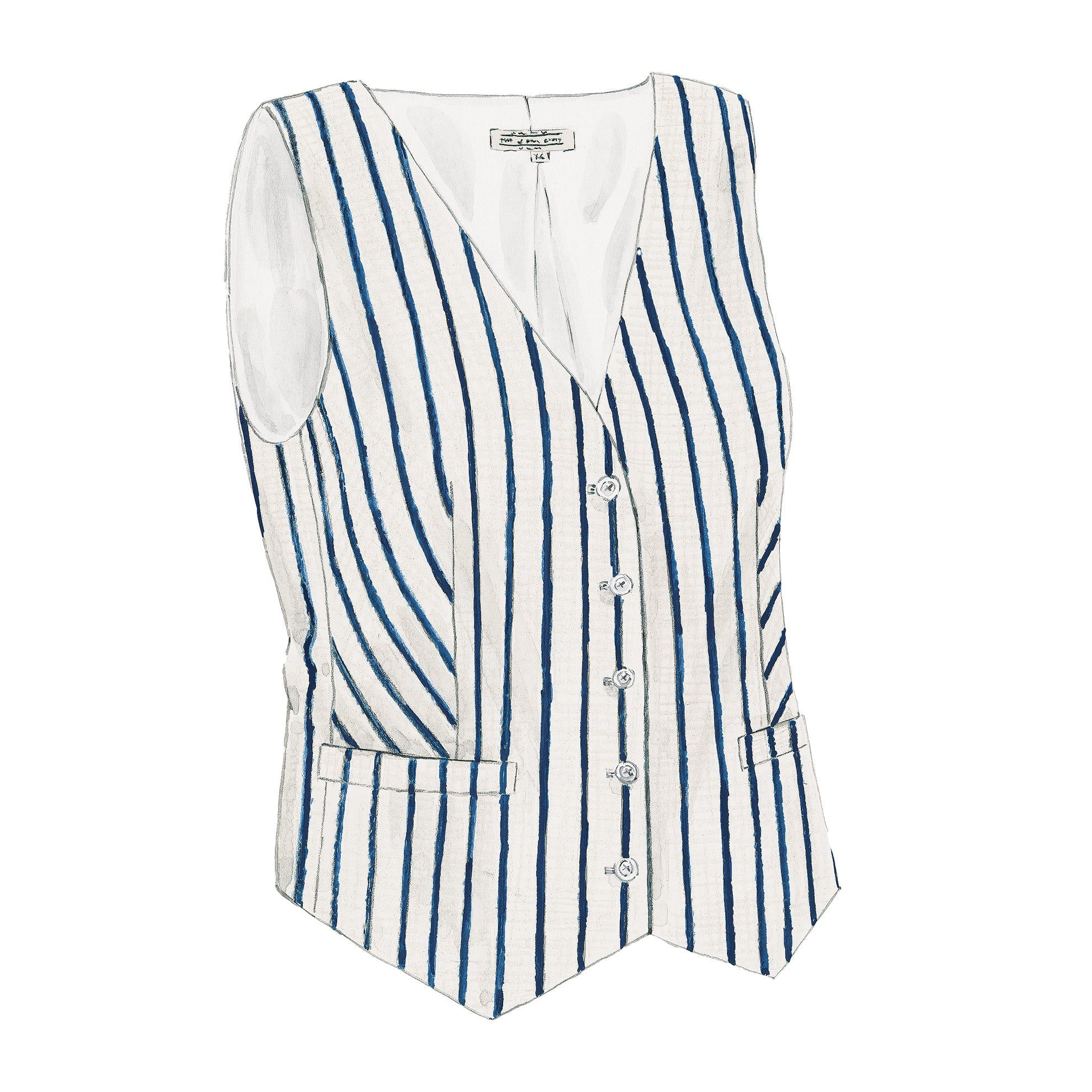 Navy Pinstripe