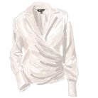 Raw Silk Wrap ShirtCream