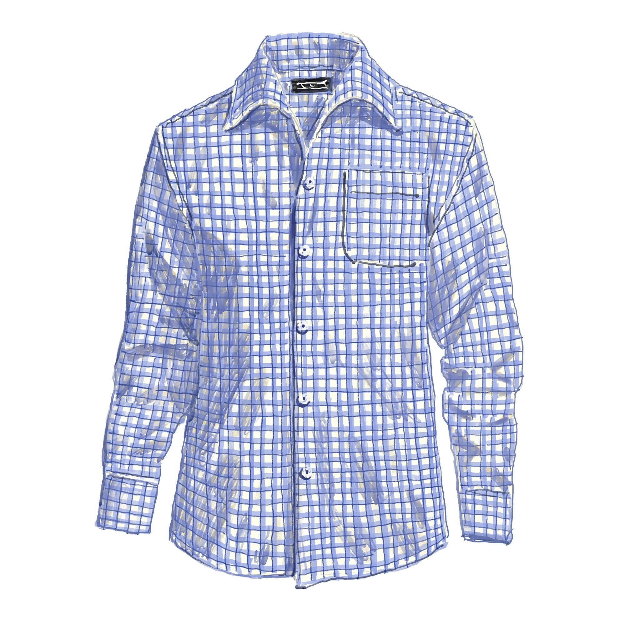 The Lido Collar ShirtBlue Shadow Check