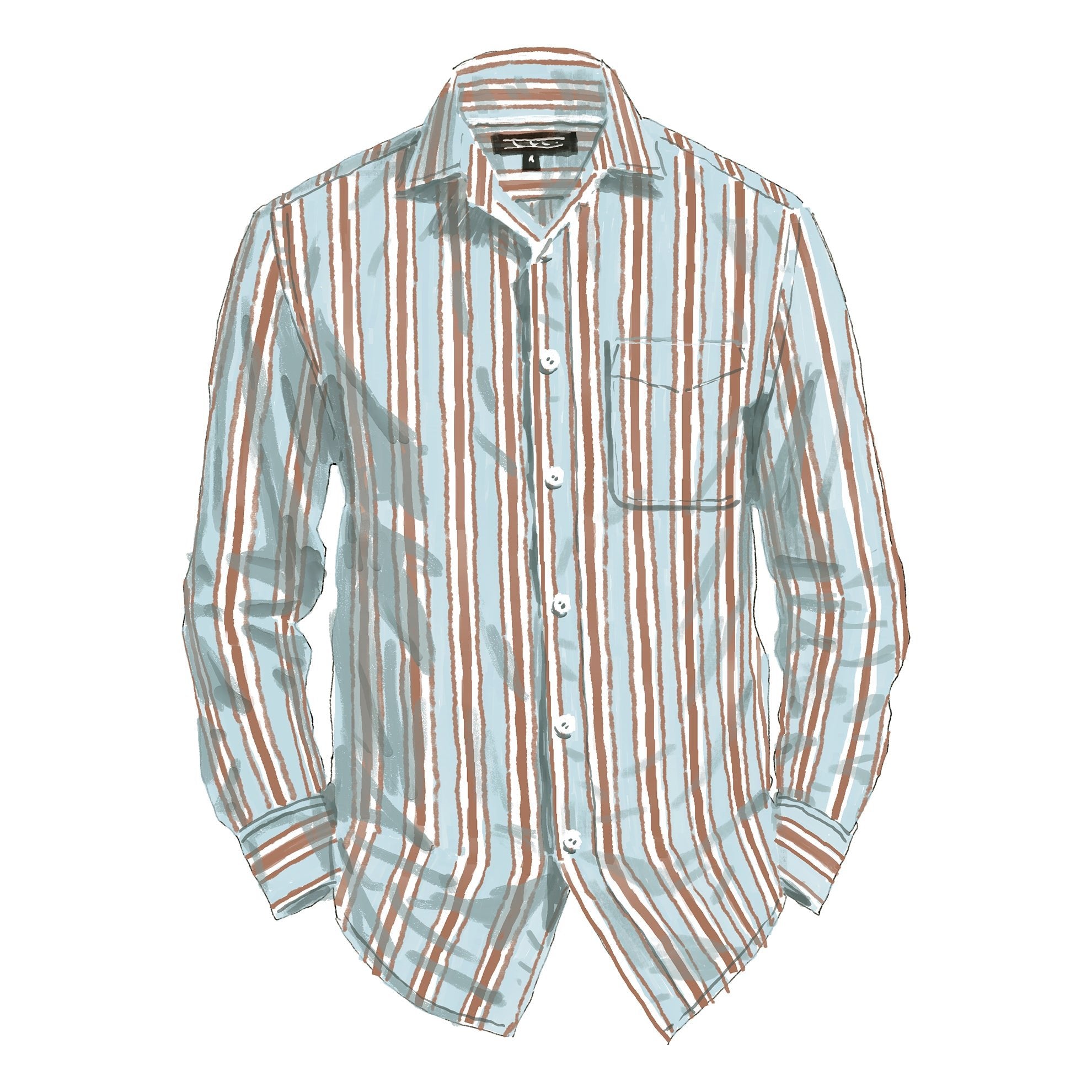 Venetian Stripe Blazer ShirtLight Blue
